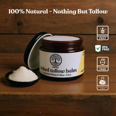 Naked Tallow Balm: ingrediente único para hidratación suave.