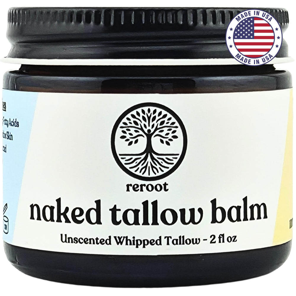 Naked Tallow Balm de Reroot: textura batida para hidratación duradera.