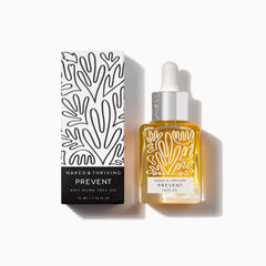 Naked & Thriving Prevent: botella de aceite facial para hidratación suave.