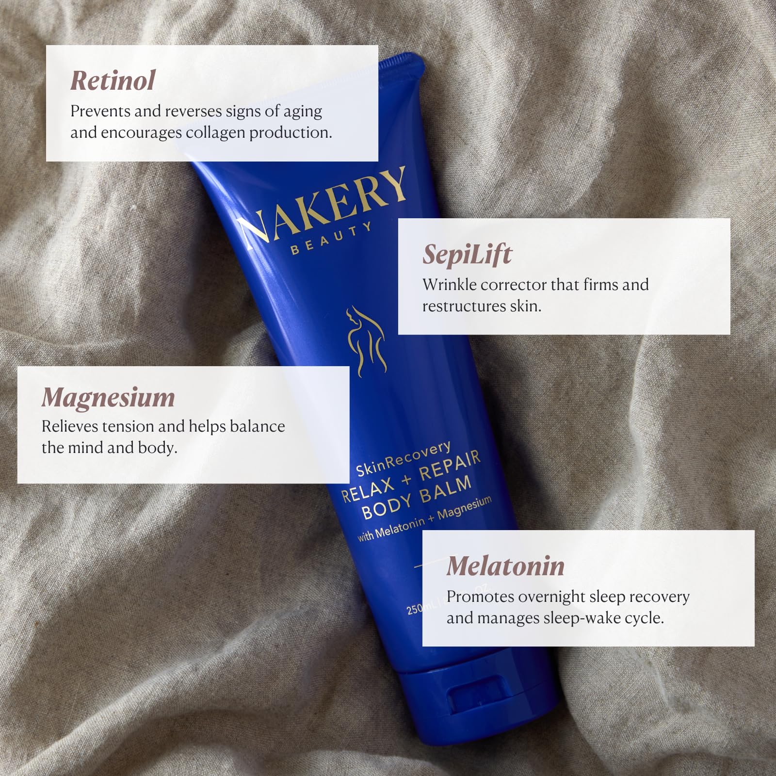 Nakery SkinRecovery: combinación SepiLift y retinol para piel más firme.