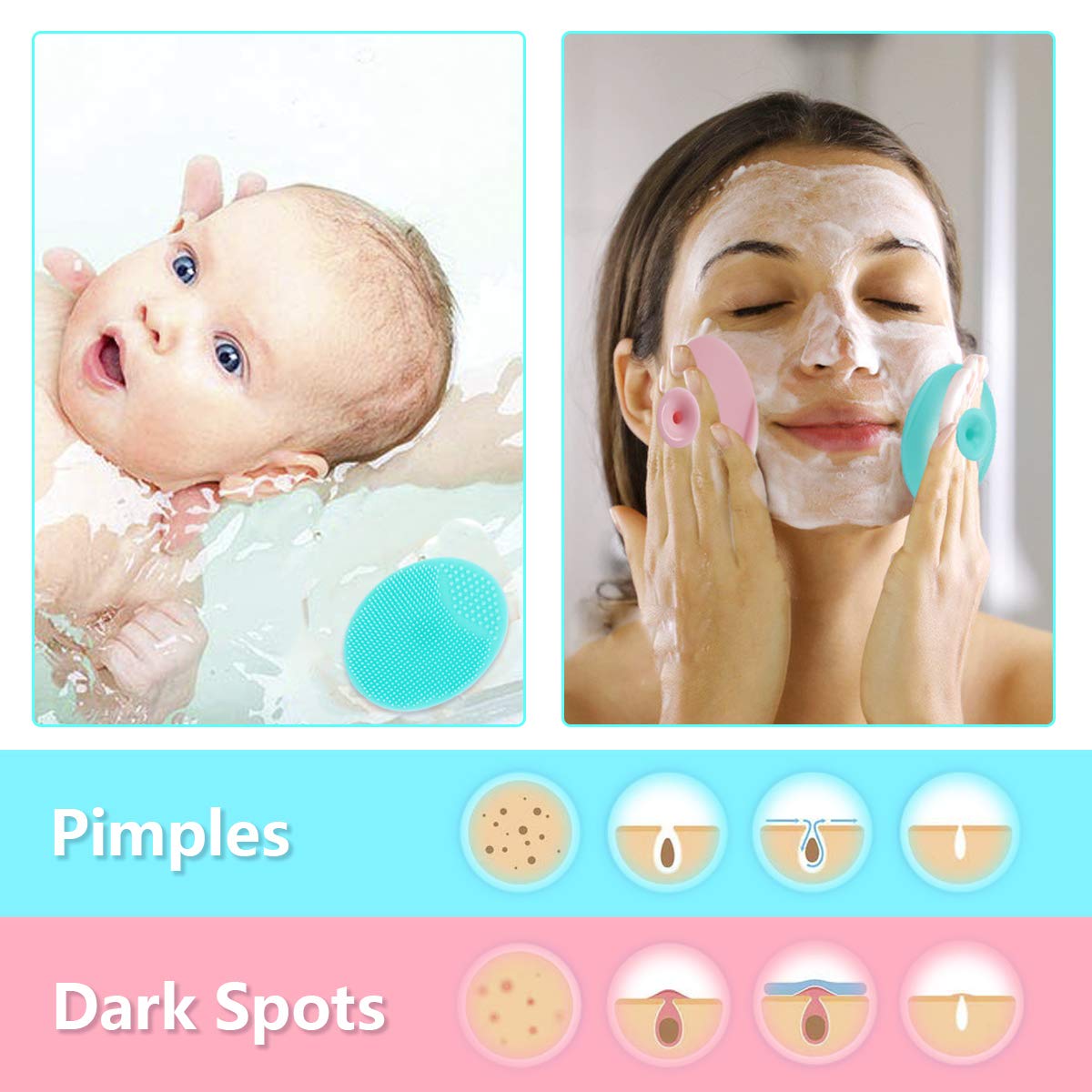 Namgznso cepillo exfoliante doble extremo para exfoliar piel