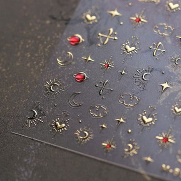 Namrec cápsulas de estampas oro para uñas con brillo intenso