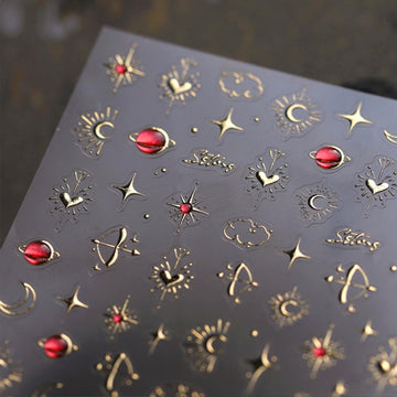 Namrec pegatinas oro corazones luna para uñas, ideal para acabado sofisticado y duradero