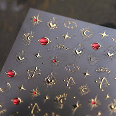 Namrec pegatinas oro corazones luna para uñas, ideal para acabado sofisticado y duradero