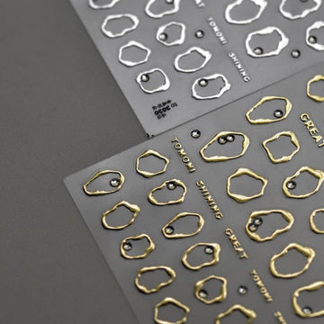 Namrec diseños irregulares plata dorado para uñas elegantes