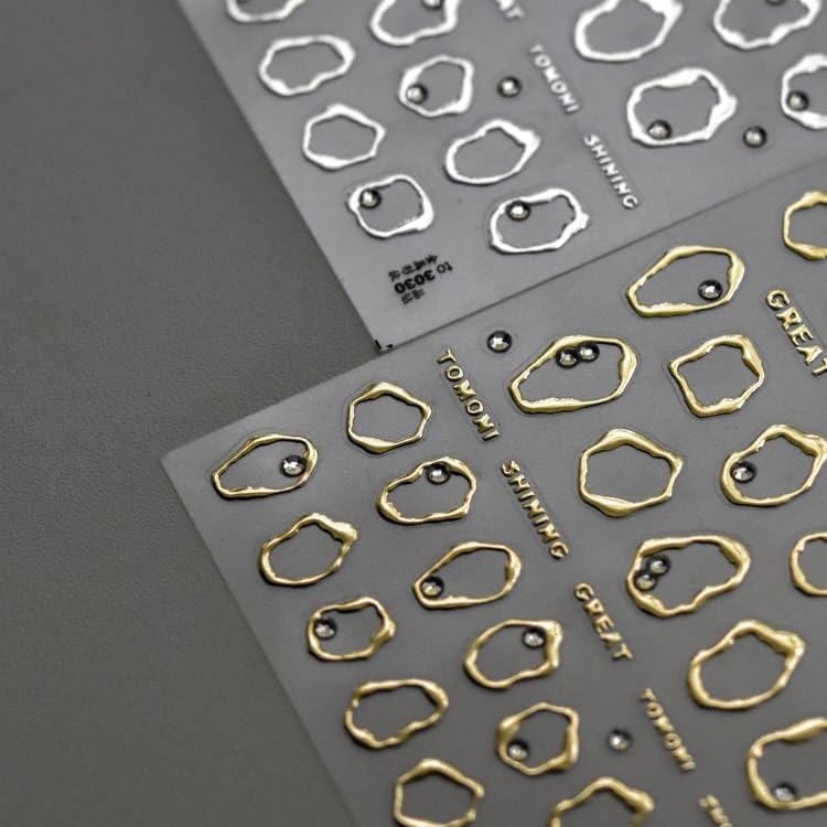 Namrec diseños irregulares plata dorado para uñas elegantes