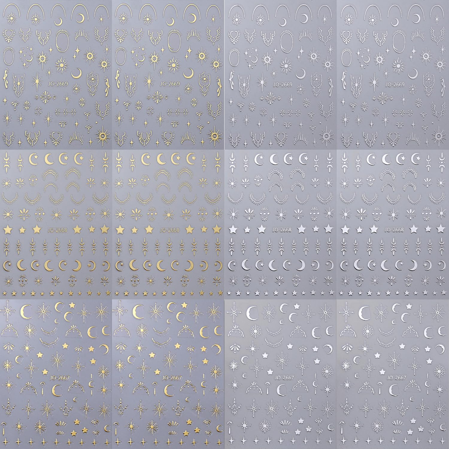 Namrec luna-estrella-sol: decoración versátil para uñas y más.