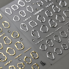 Namrec estampa uñas plata dorado 5D relieve para uñas con brillo duradero