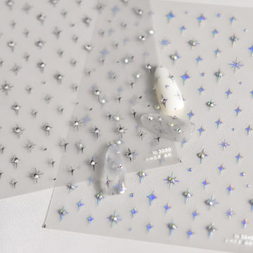Namrec estrella 5D para uñas, aurora plata, aplicación fácil.