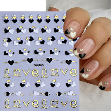Namrec piezas doradas para uñas con corazones, brillo sutil para un toque glamoroso.