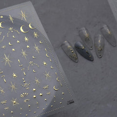 Namrec adhesivos luna-estrella dorados 3D, fáciles de aplicar.