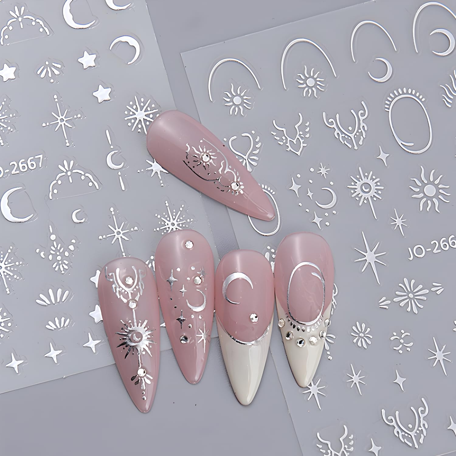 Namrec stickers 3D luna: efecto tridimensional para uñas llamativas.