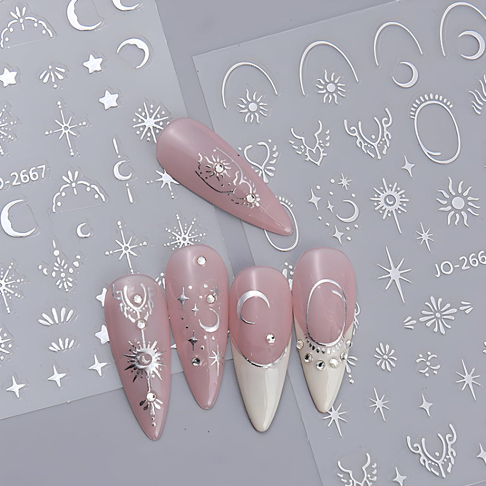 Namrec stickers 3D luna: efecto tridimensional para uñas llamativas.