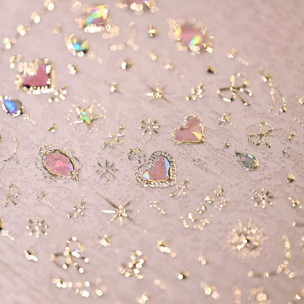 Namrec Valentine: diseño lazo dorado en uñas, decoración duradera.
