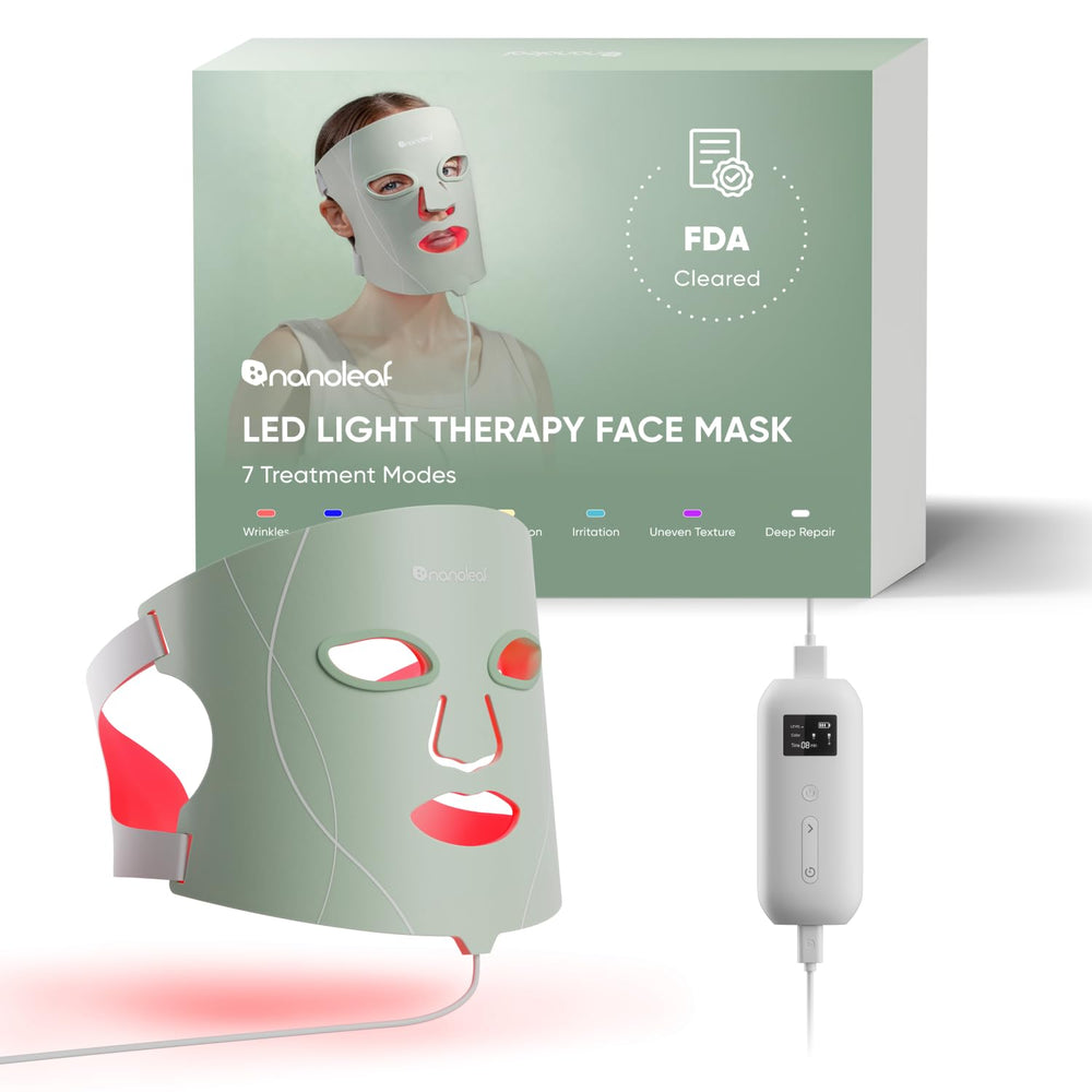 Nanoleaf mascarilla de terapia de luz frente para uso diario con cobertura completa y comodidad.