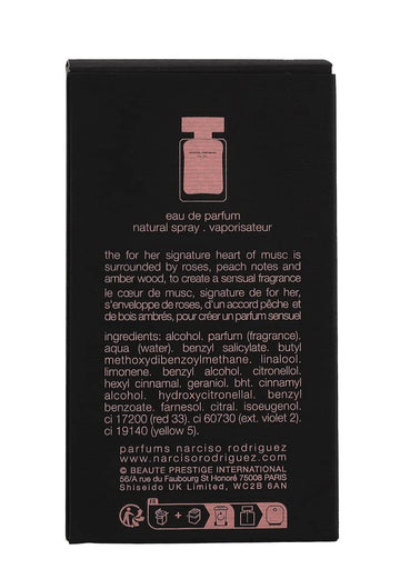 Narciso Rodriguez para Ella, tapa del frasco, detalle limpio y seguro