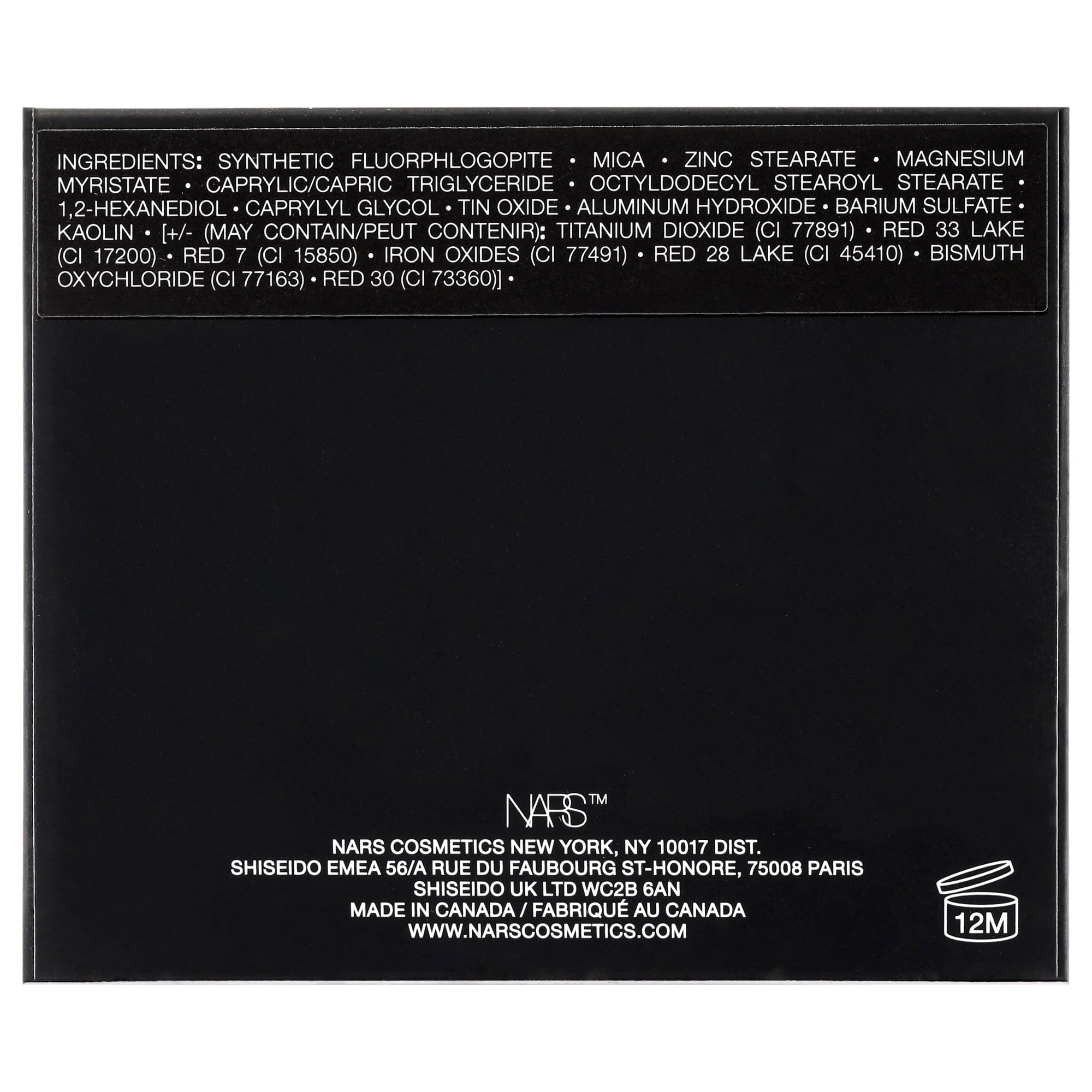 NARS Orgasm empaque compacto fácil de transportar para retoques.
