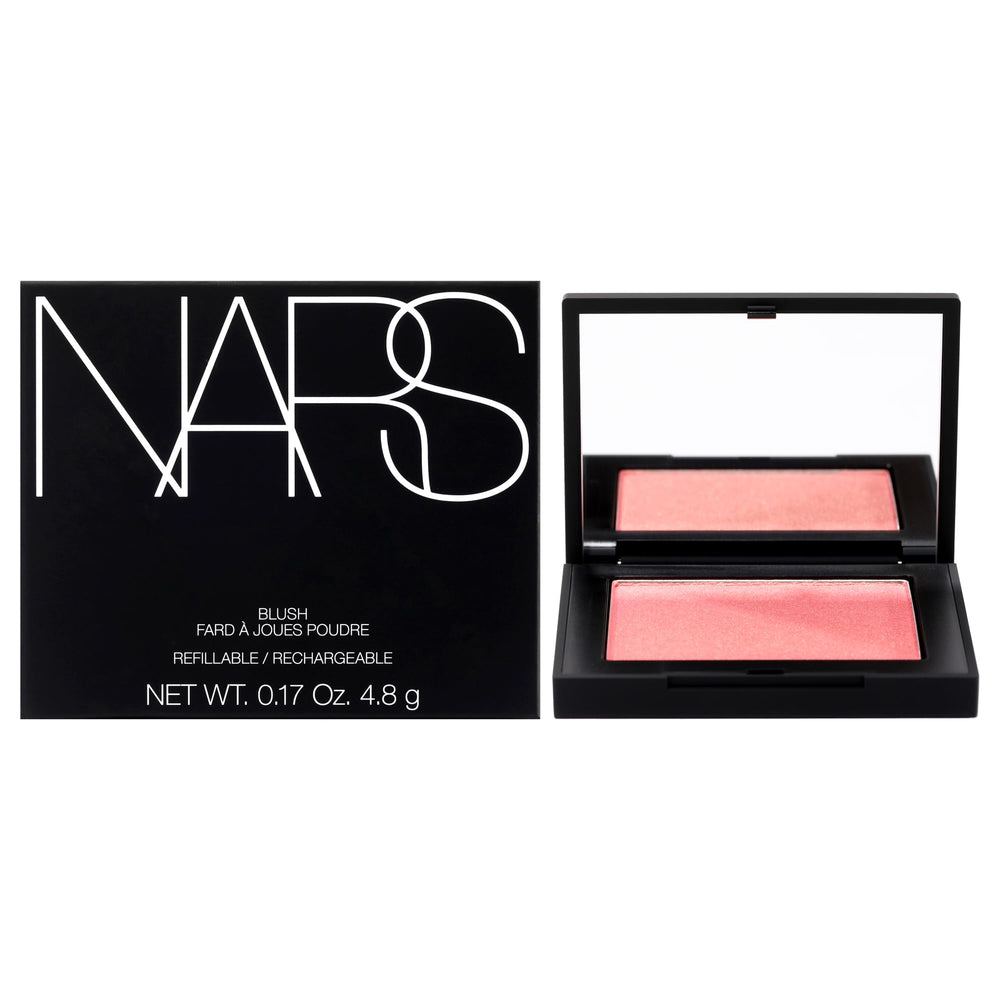 NARS Orgasm polvo compacto rosado-dorado para un acabado natural en las mejillas.