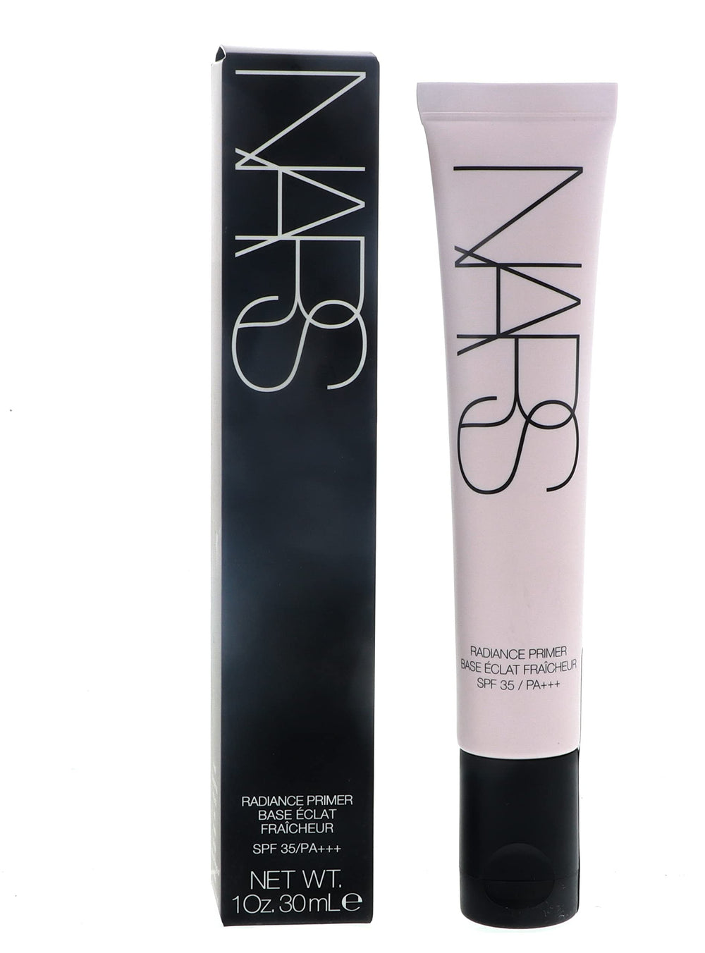 NARS Primer Éclat SPF 35, flacon élégant, éclat naturel et protection solaire.