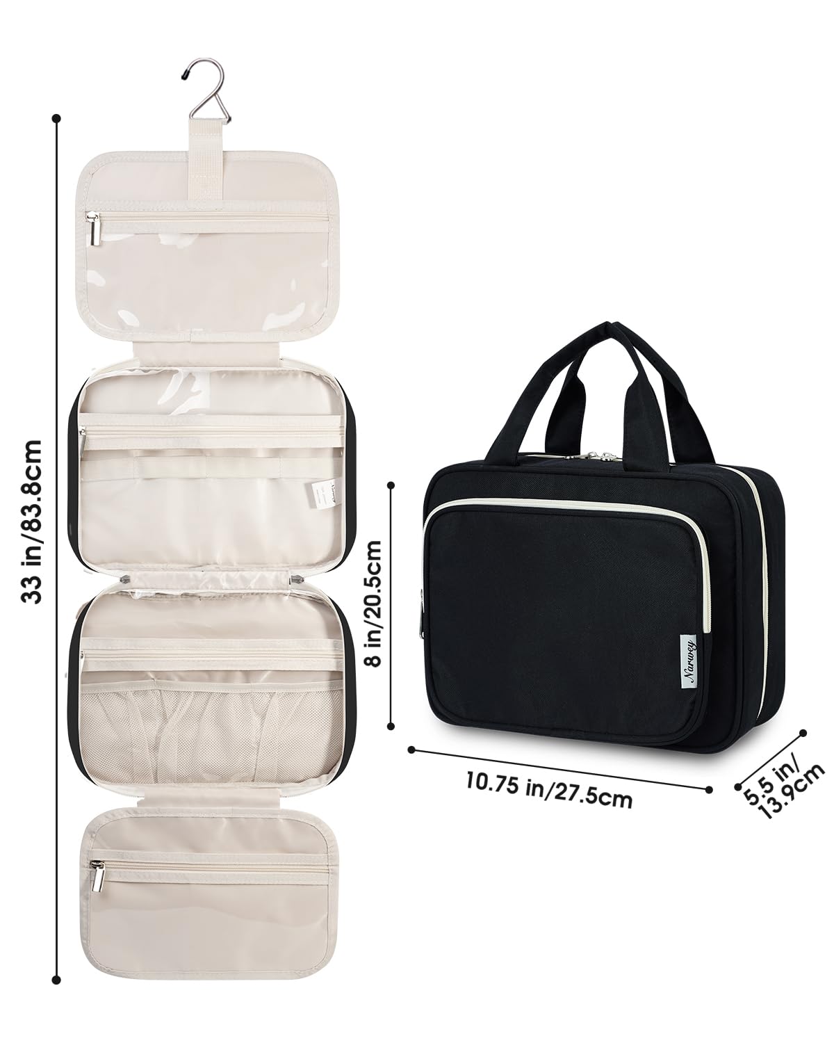 Narwey bolsa de aseo colgante diseño pensado para viaje