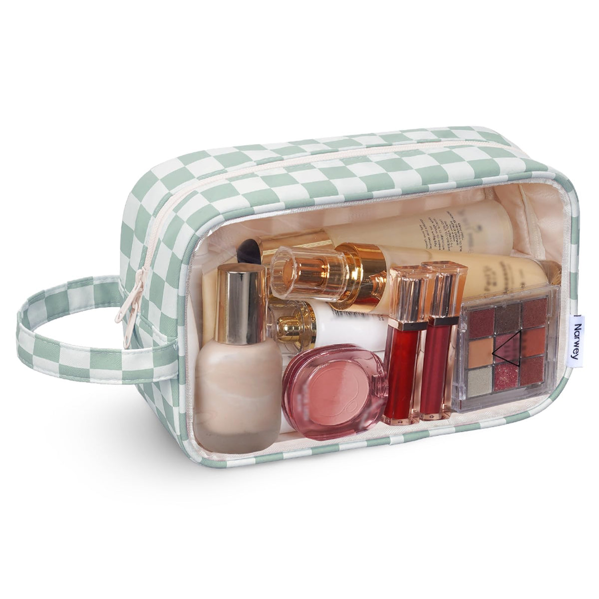 Bolsa de aseo Narwey transparente para ver contenidos a simple vista durante viajes