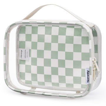 Narwey bolsa de aseo transparente para viaje, vista frontal, ver productos de un vistazo