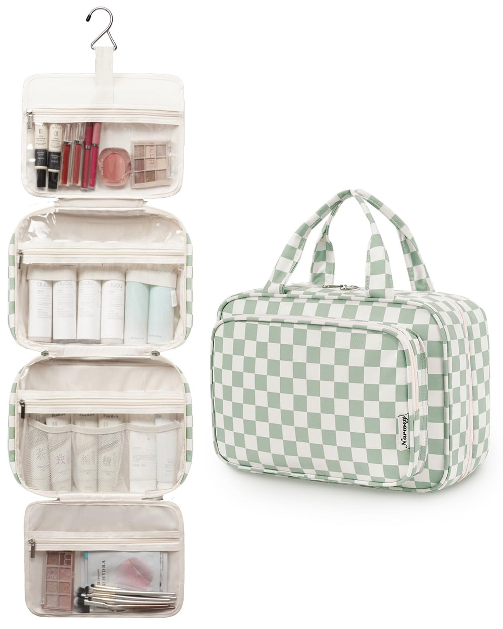 Narwey con 4 compartimentos, organización estable para cosméticos.