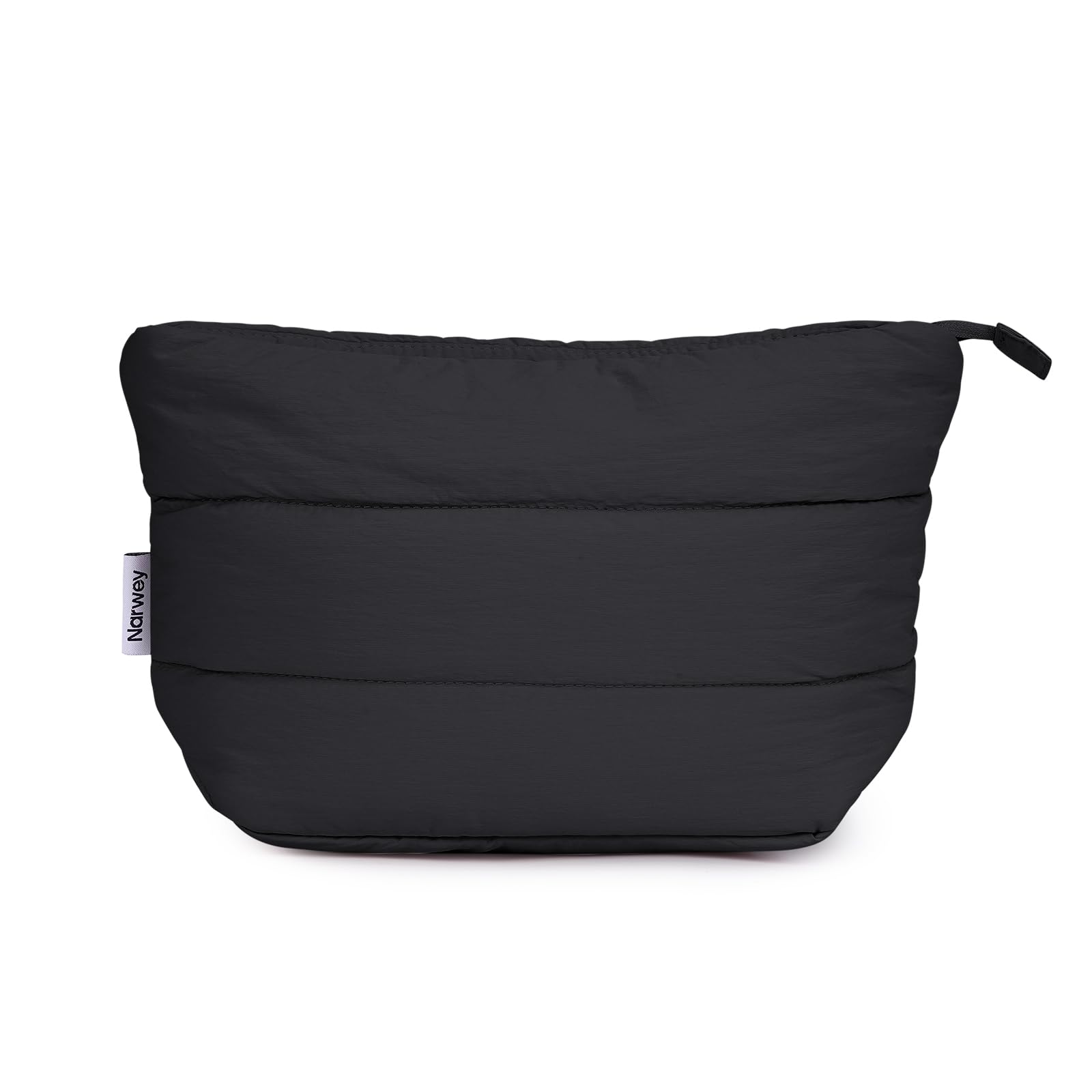 Narwey bolsa de maquillaje de viaje con frente práctico para organizar cosméticos.