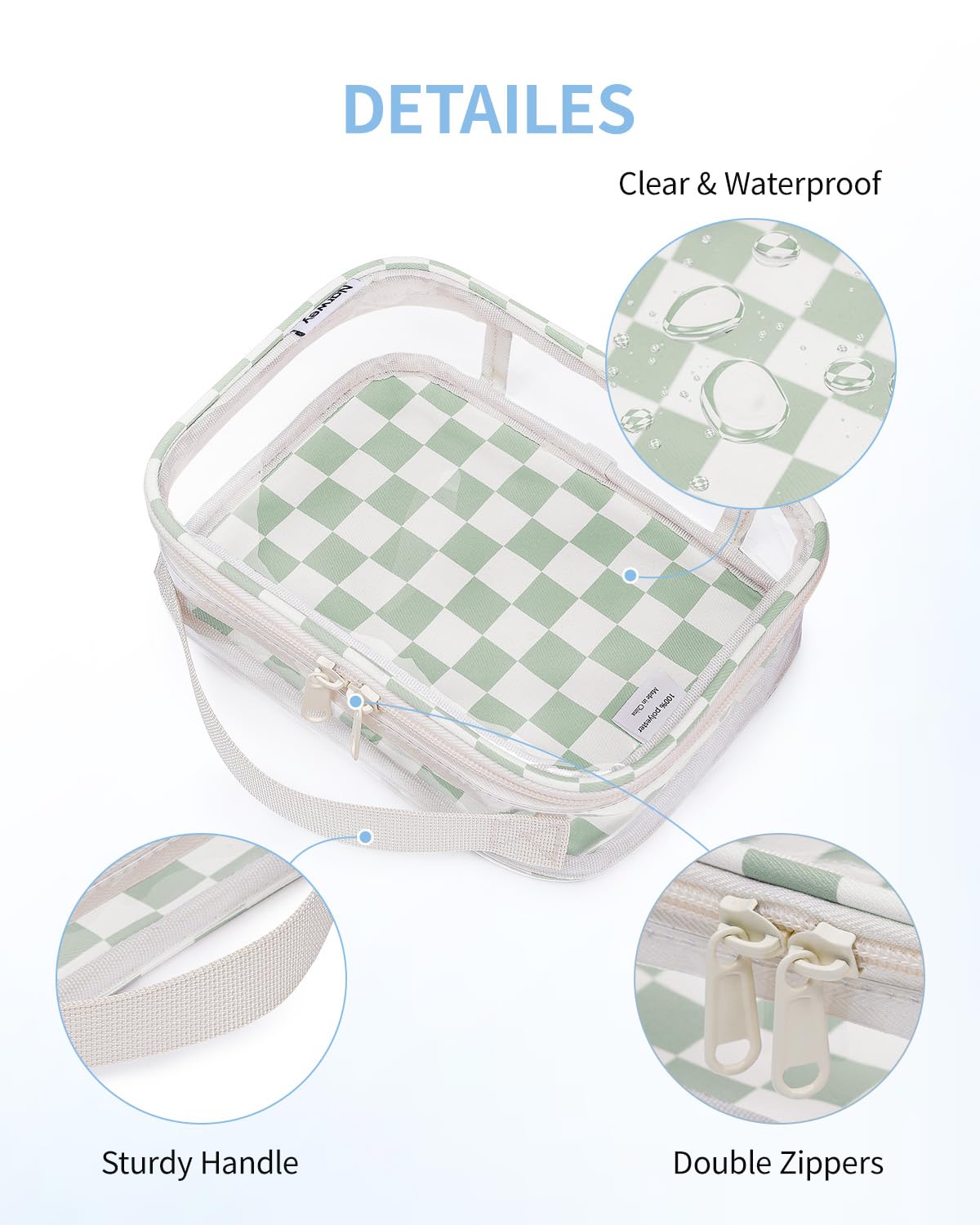 Narwey bolsa transparente multiusos para cosméticos y accesorios, ideal para viaje