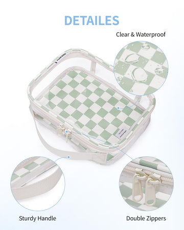 Narwey bolsa transparente multiusos para cosméticos y accesorios, ideal para viaje