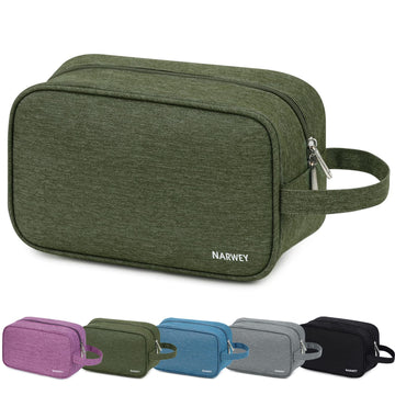 Narwey boleso de aseo para viaje en verde militar, organizado y fácil de transportar.