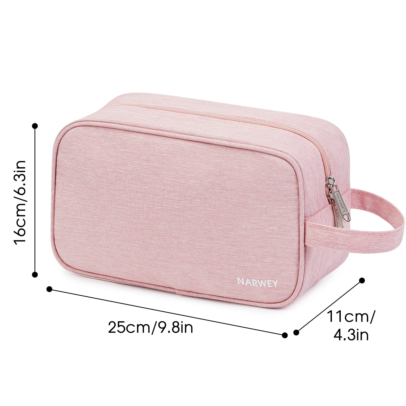 Narwey bolso de viaje rosa, cierres suaves aseguran cierre seguro durante el viaje.