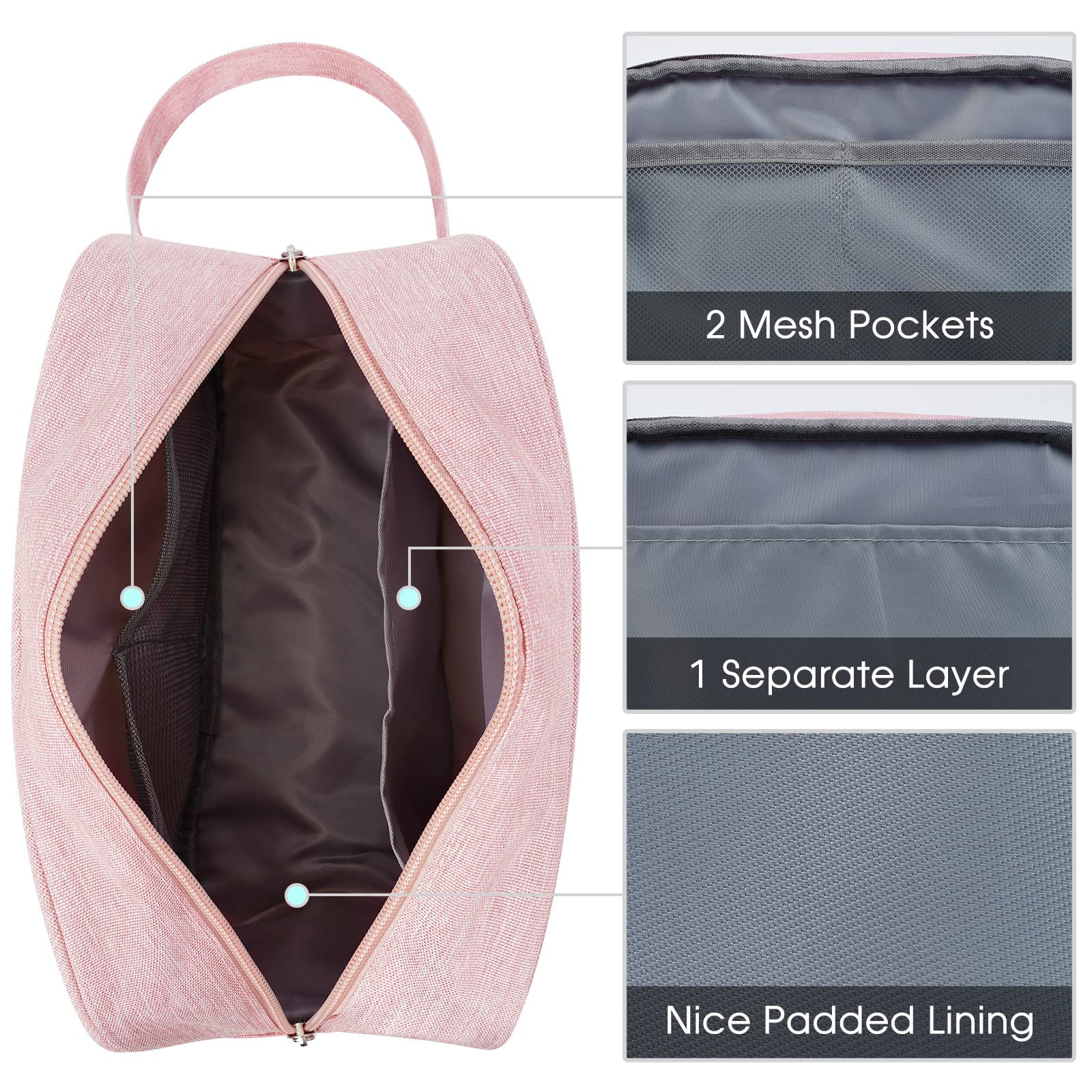 Narwey bolso de viaje rosa, material resistente y fácil de limpiar.