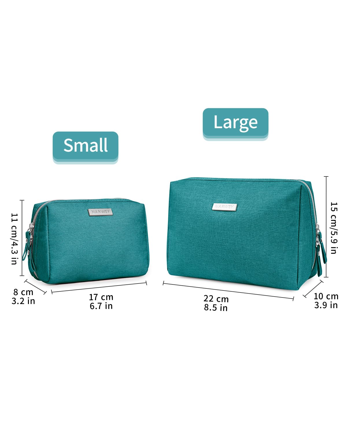 Narwey dimensiones talla grande teal, caben varios productos sin perder accesibilidad.
