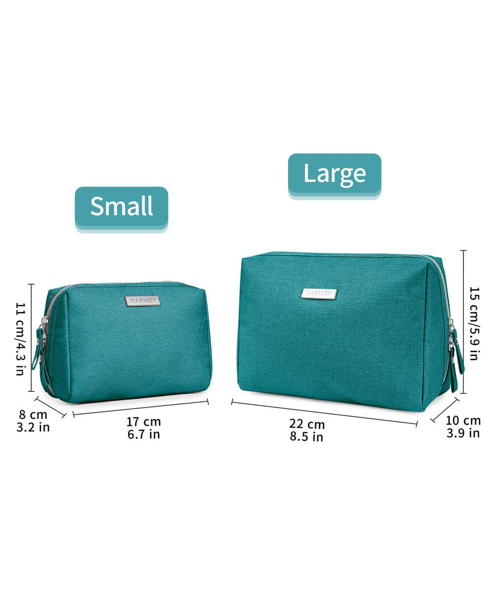 Narwey dimensiones talla grande teal, caben varios productos sin perder accesibilidad.