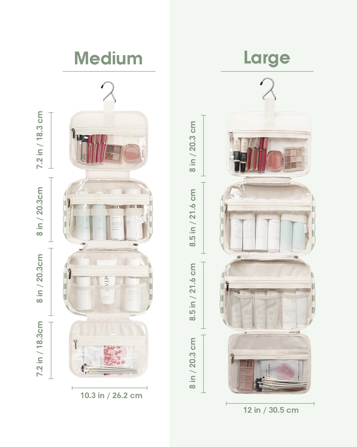 Narwey espacio para champú crema y cosméticos de tamaño viaje para fácil organización.