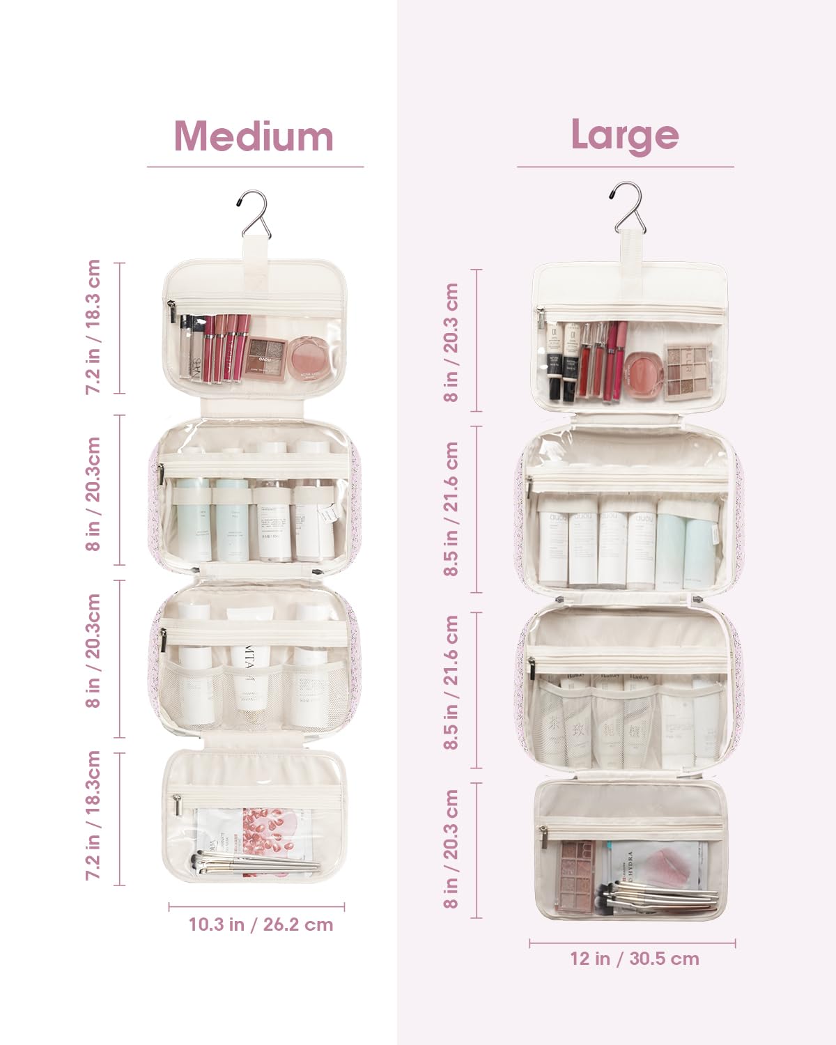 Narwey interior acolchado resistente, protege tus artículos de tocador.