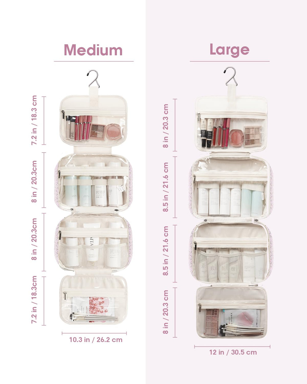 Narwey interior acolchado resistente, protege tus artículos de tocador.