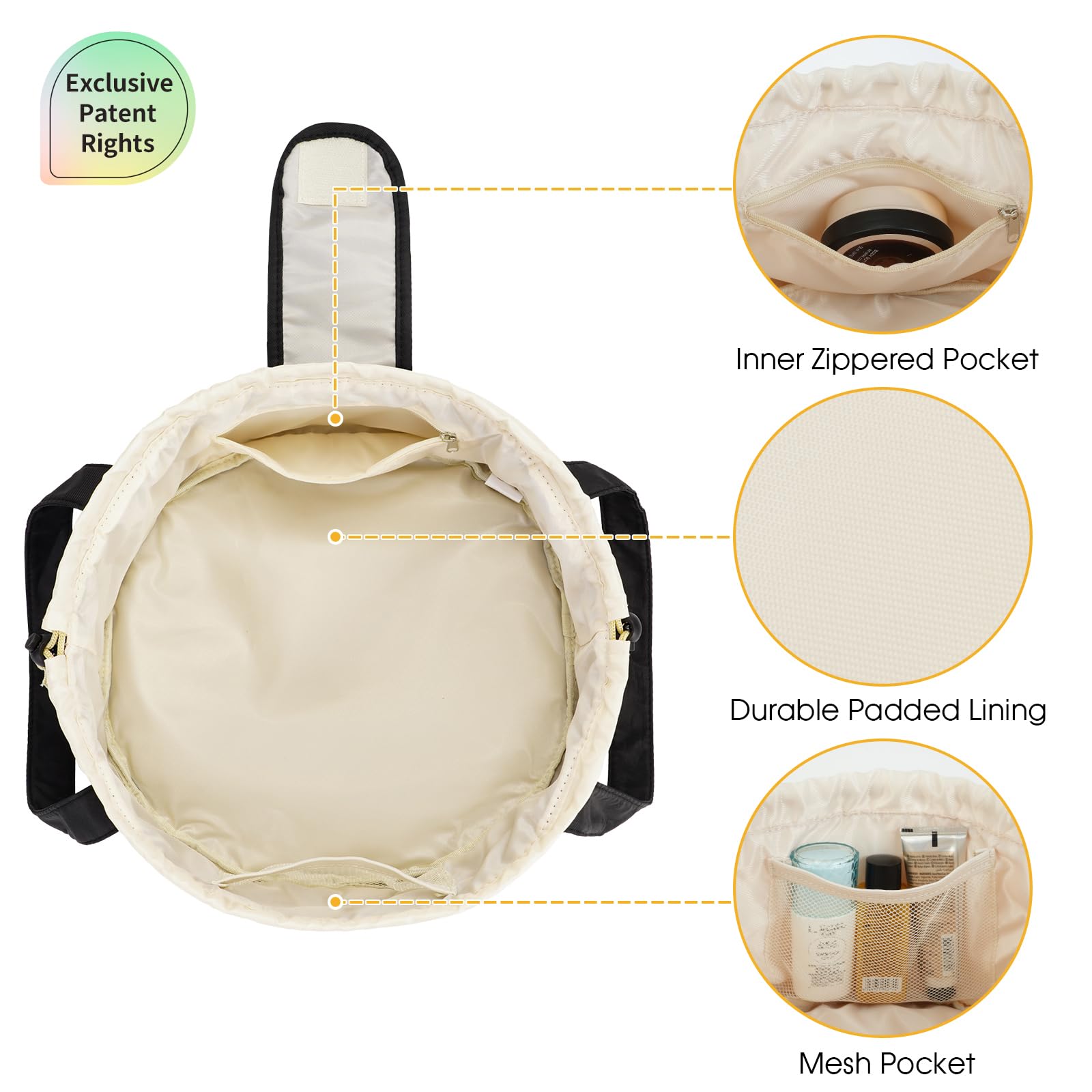 Narwey material impermeable y forro acolchado, protege tus cosméticos.