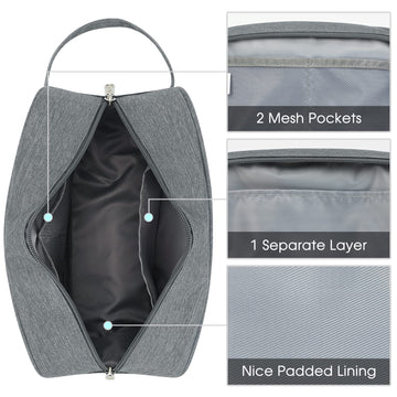 Narwey neceser de viaje gris, asa lateral reforzada para transportar