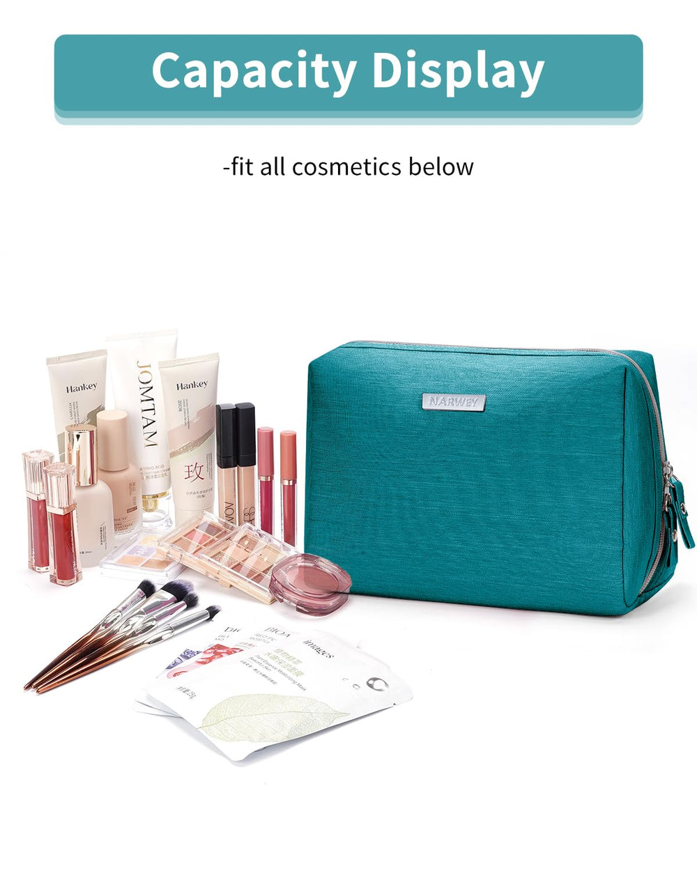 Narwey tejido resistente-agua teal, protege productos frente a salpicaduras.