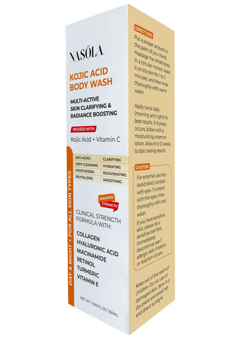 Nasola Kojic Acid Body Wash suitable for daily use by women and men