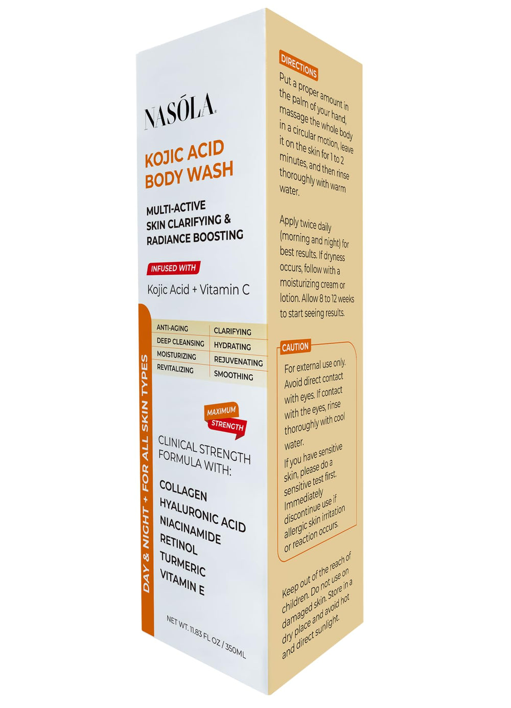 Nasola Kojic Acid Body Wash suitable for daily use by women and men