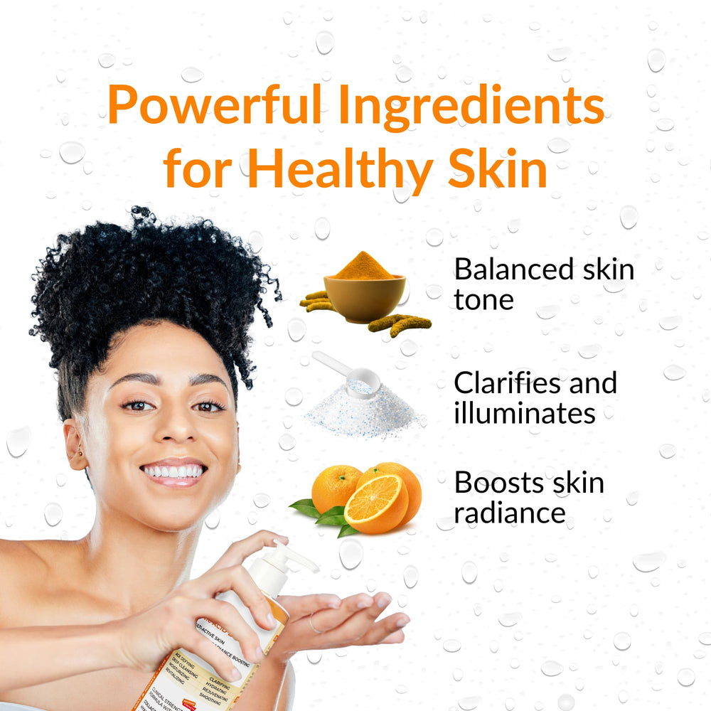 Nasola Kojic Acid Body Wash being poured into hand for gentle cleanse