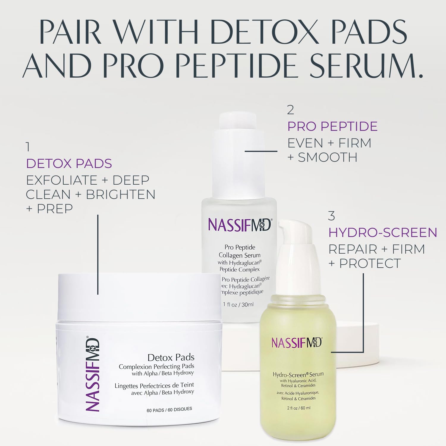 NassifMD Hydro-Screen Serum, mejora la textura con uso constante.