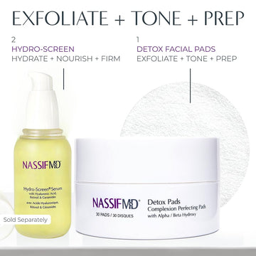 NassifMD toallitas exfoliantes detox, ritual de cuidado diario
