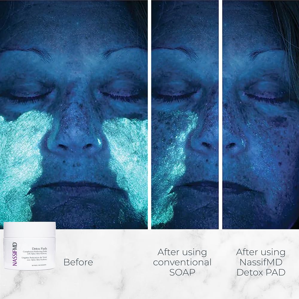 NassifMD toallitas exfoliantes detox, textura suave para piel sensible