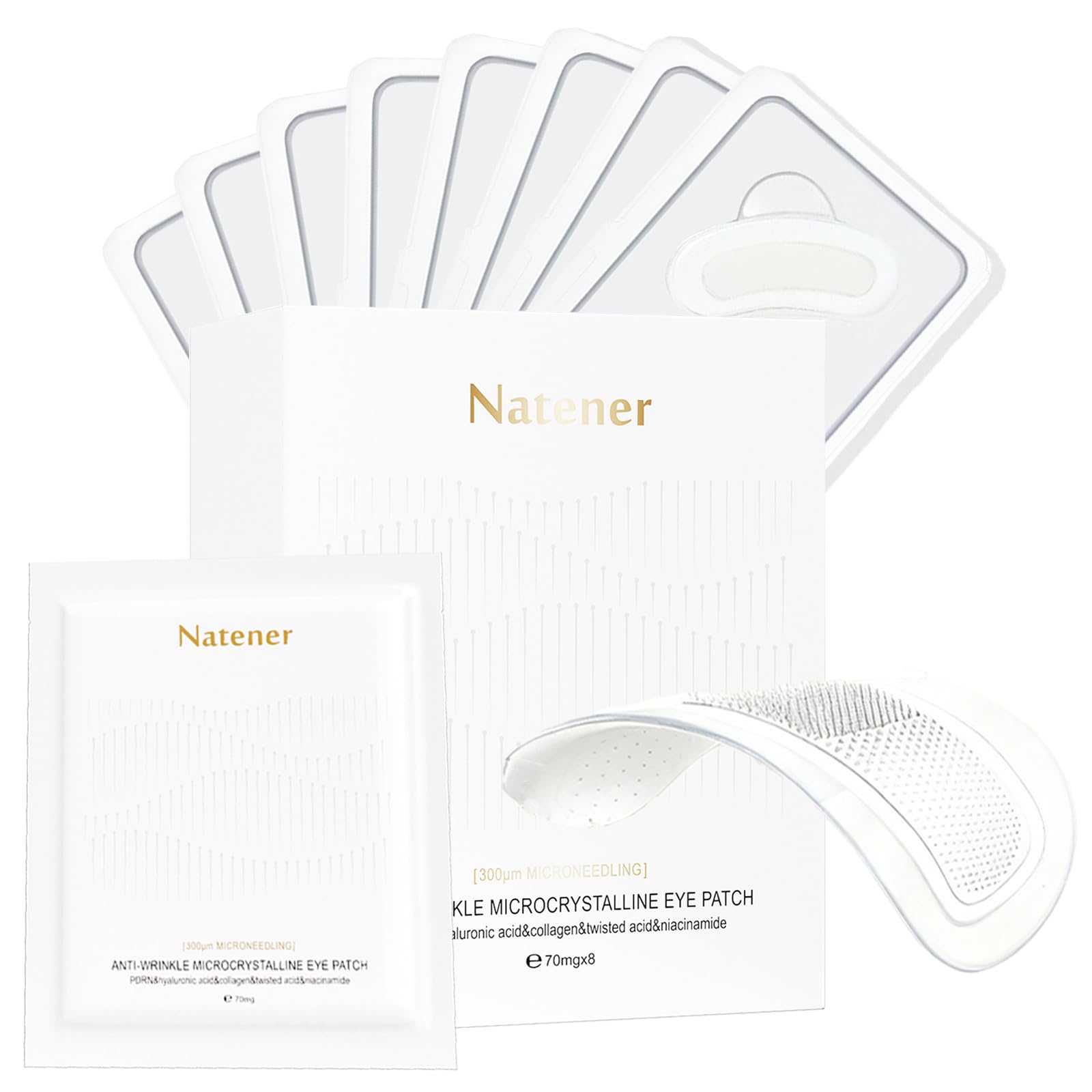 Natener parches oculares, aplicación suave para hidratación diaria.
