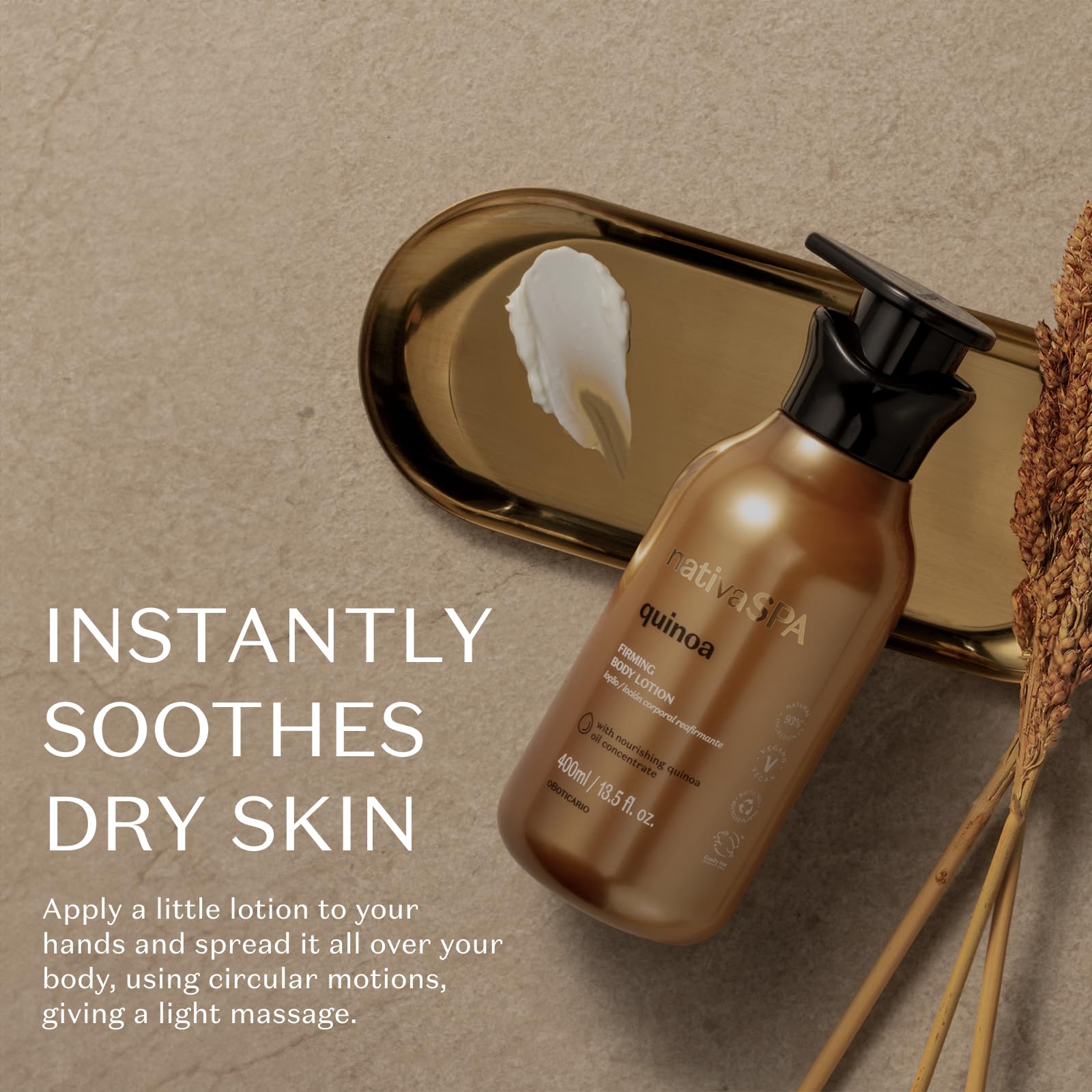 Nativa SPA Quinoa gouttes purifiées — hydratation et élasticité de la peau.