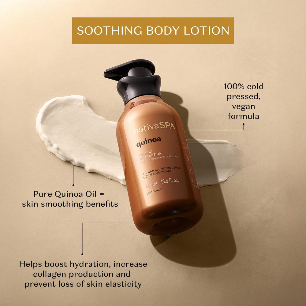 Nativa SPA Lotion Quinoa texture crème veloutée pour une absorption rapide.